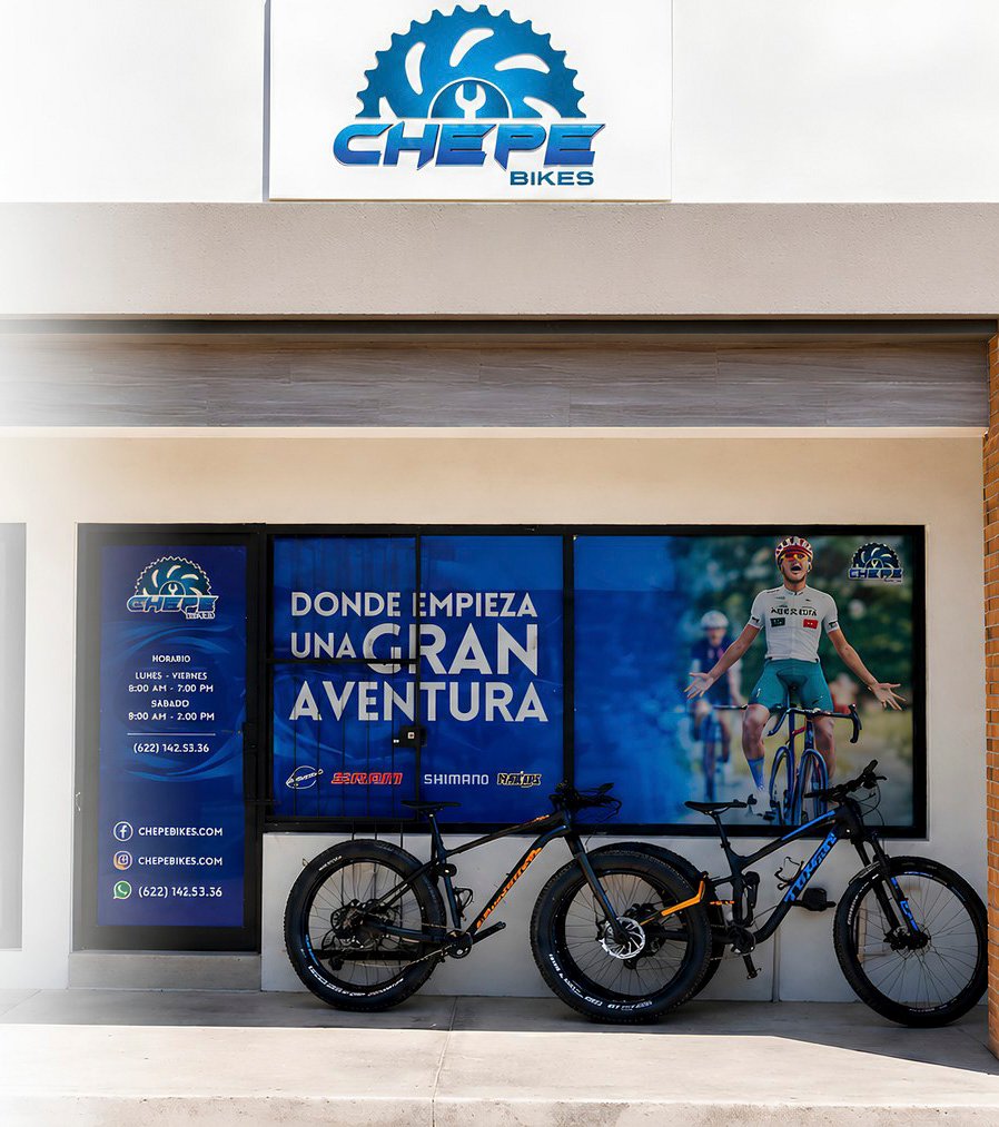 Fachada e instalaciones de Chepe Bikes en Hermosillo